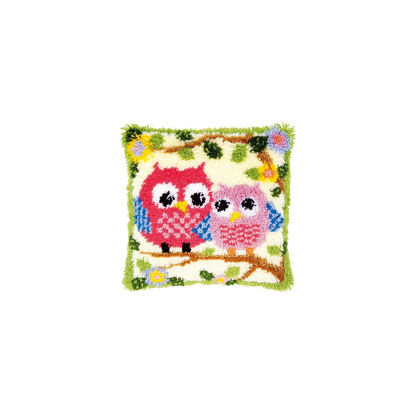 Latch hook cushion kit Owls on a branch 149752