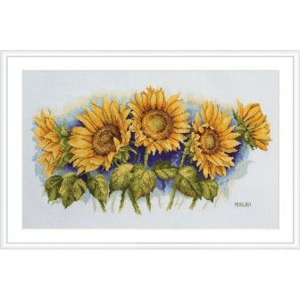Borduurpakket Felle zonnebloemen