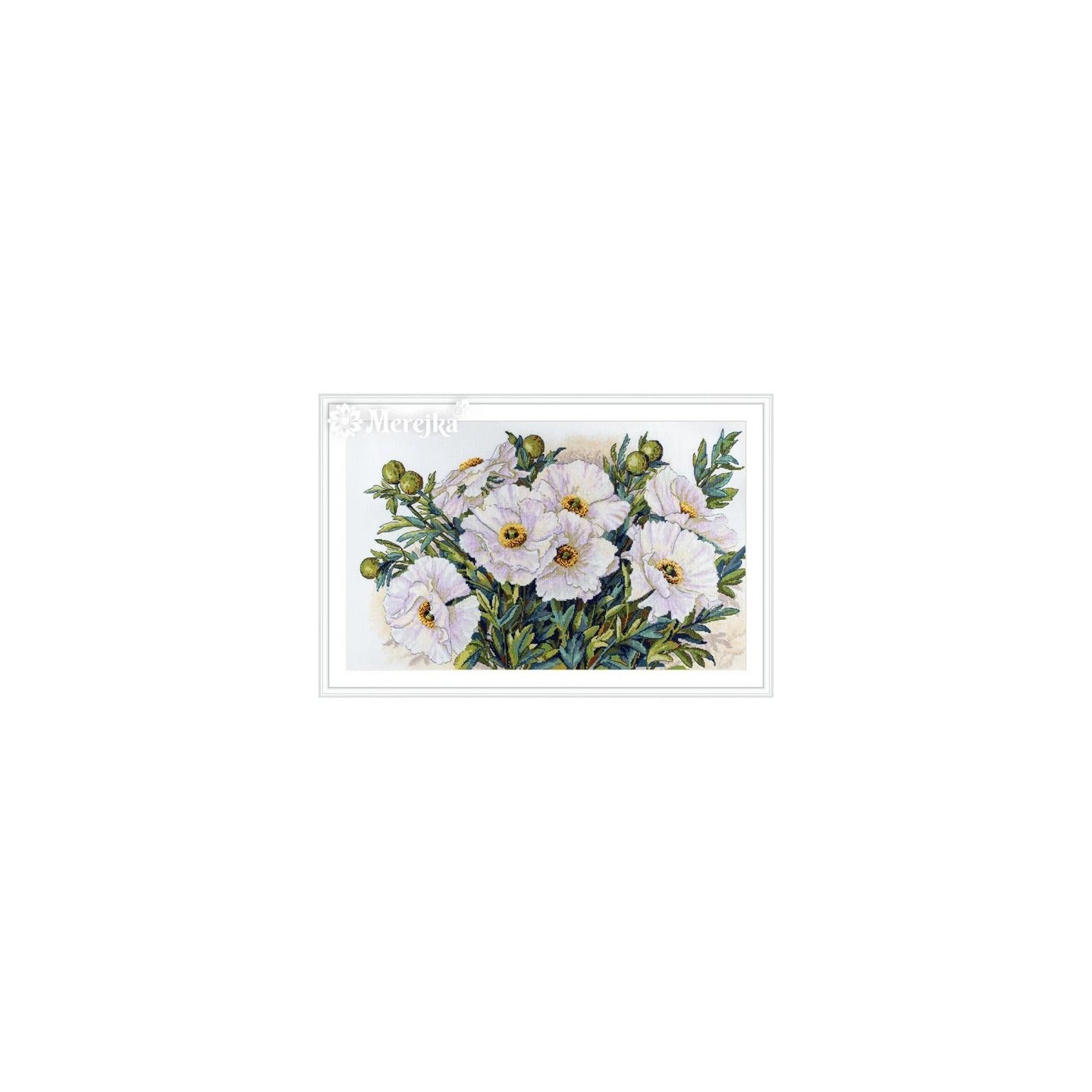 Kit de broderie Fleurs blanches