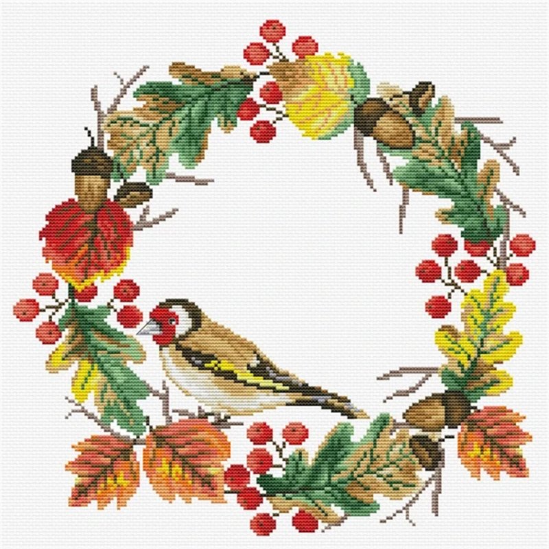 Embroidery kit Autumn Wreath