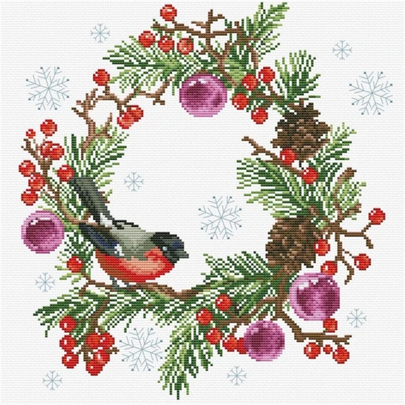 Borduurpakket Winterkrans Borduurpakket Winterkrans