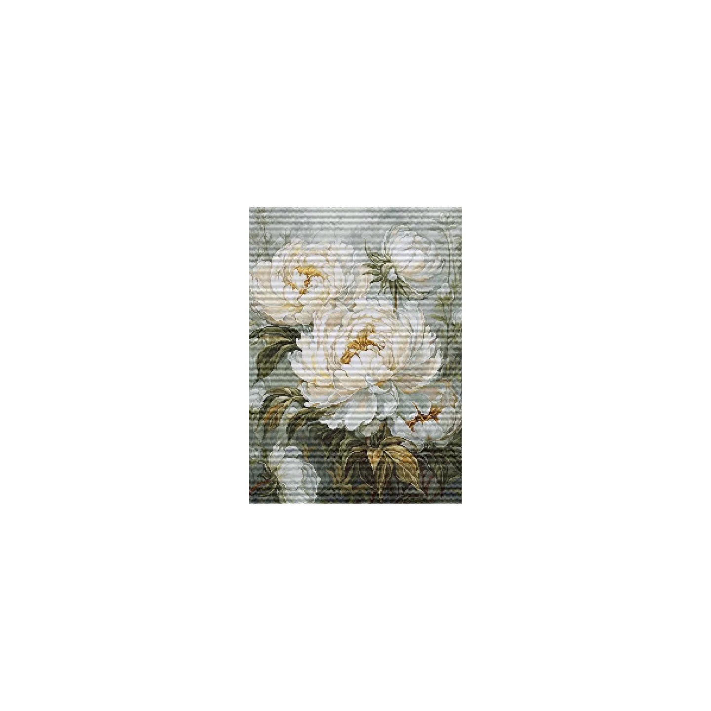 Luca-S Kit de broderie La Lumière des Pivoines Printanières