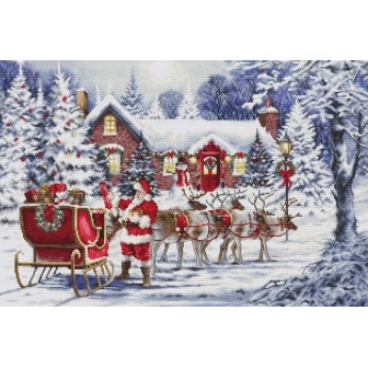Luca-S Kit de broderie La Visite du Père Noël
