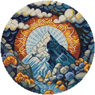 Kit de broderie Montagne Scintillante