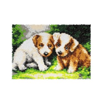 Knüpfformteppichpackung Puppies 4176