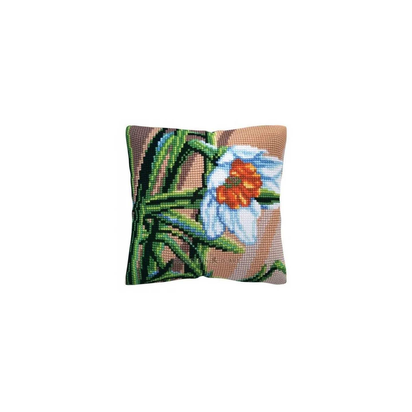 Coussin à broder Narcisse blanc 5487
