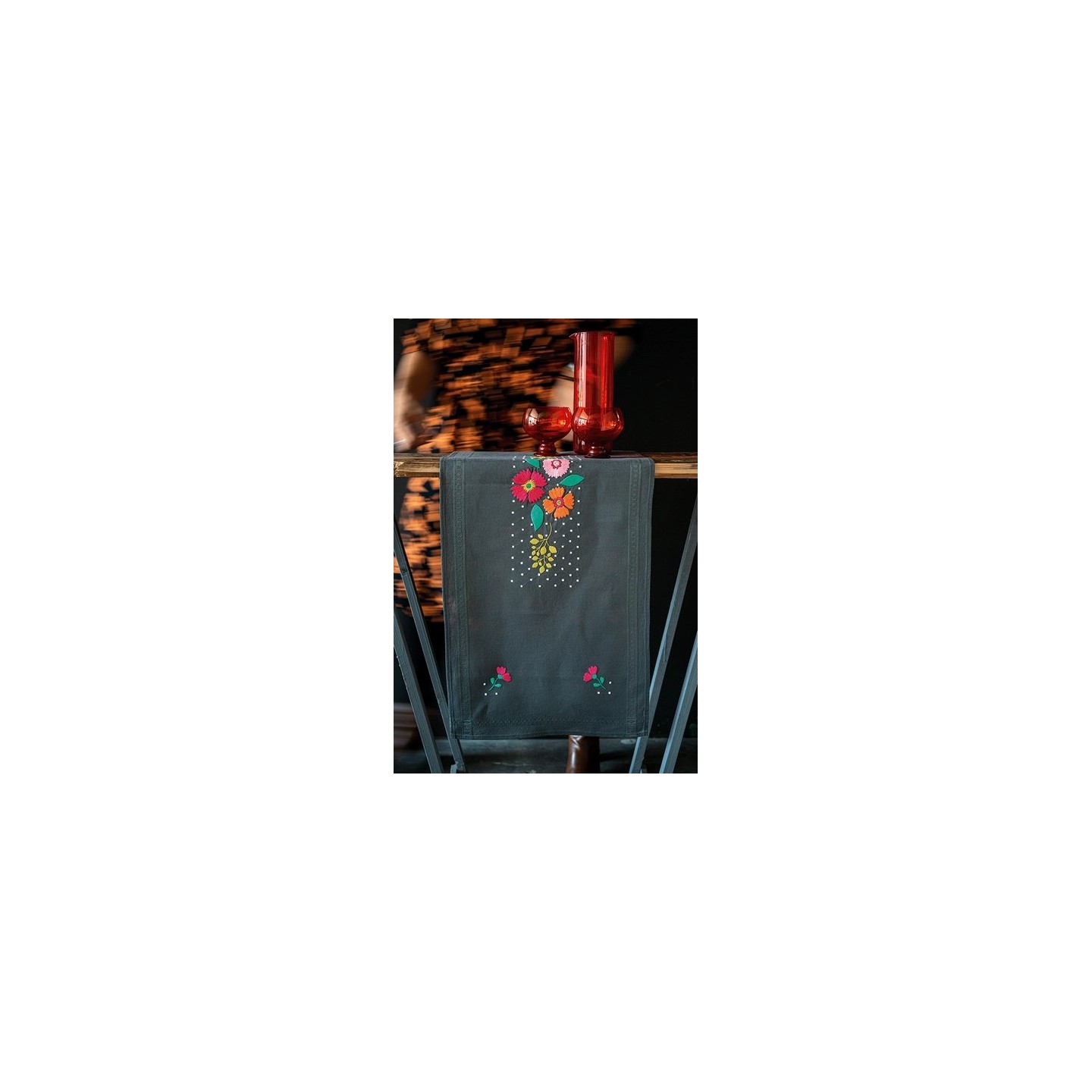 Loper kit Kleurige bloemen