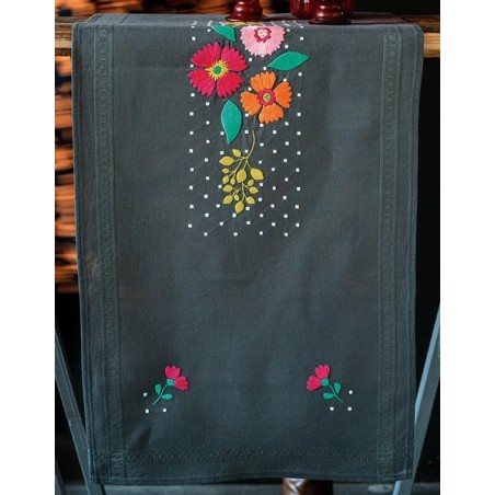 Table runner kit Colourful flowers