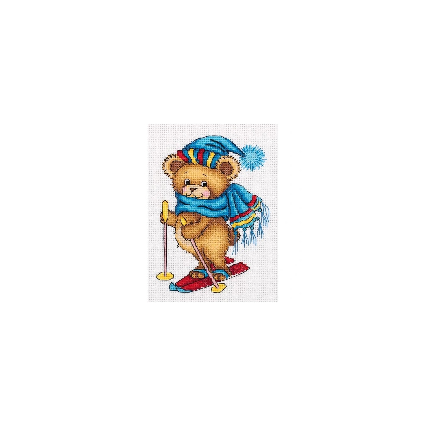 Embroidery kit  Skiing bear