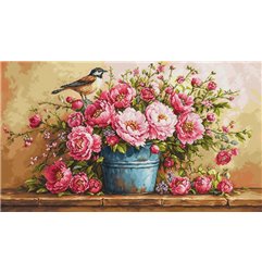 Luca-S Borduurpakket Weelderig boeket bloemen