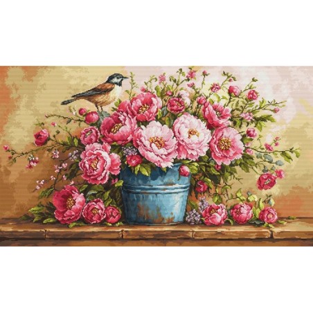 Luca-S Embroidery kit Lush Bouquet of Flowers