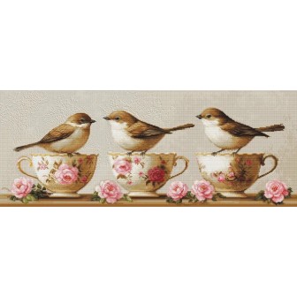 Luca-S Kit de broderie Trois oiseaux délicats