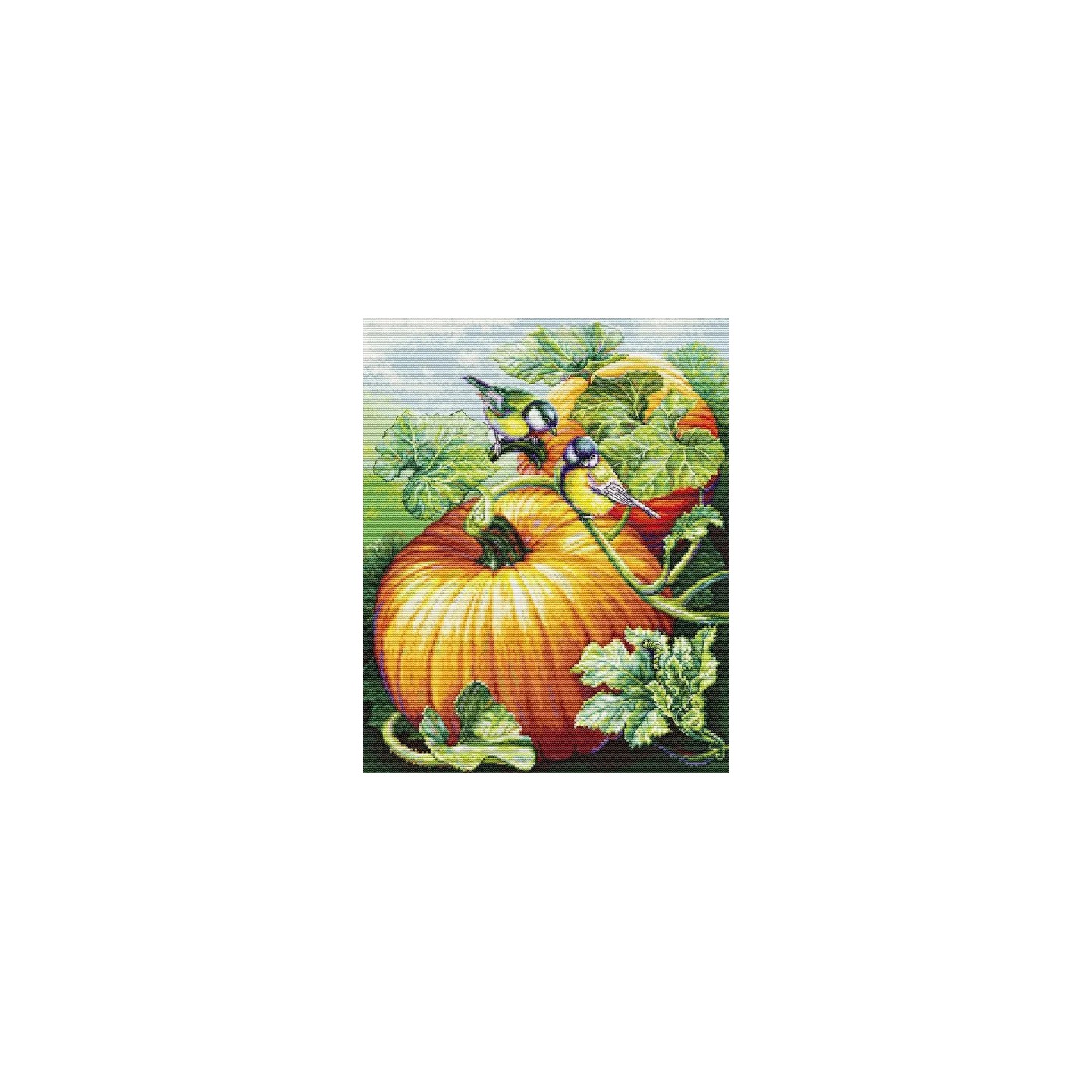 Luca-S Embroidery kit Birdies On Pumpkin