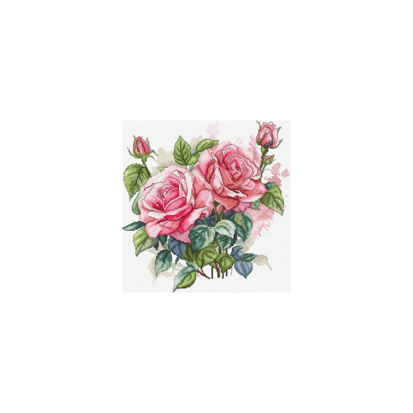 Stickset Rosa Blüte