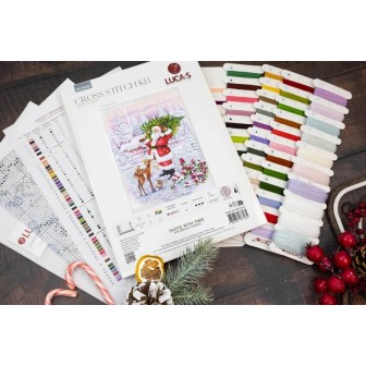 Luca-S Stickset Weihnachtsmann mit Baum