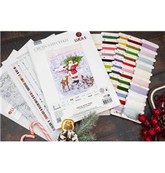 Borduurpakket Kerstman met kerstboom