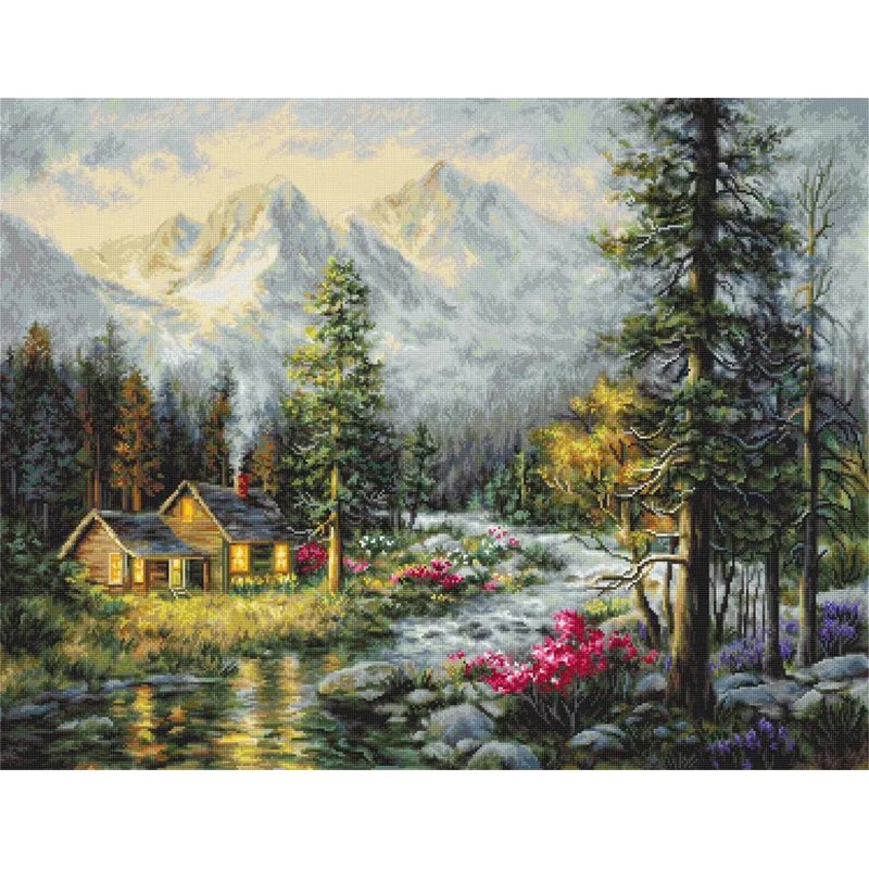 Kit de broderie Cabane de camping Kit de broderie Cabane de camping
