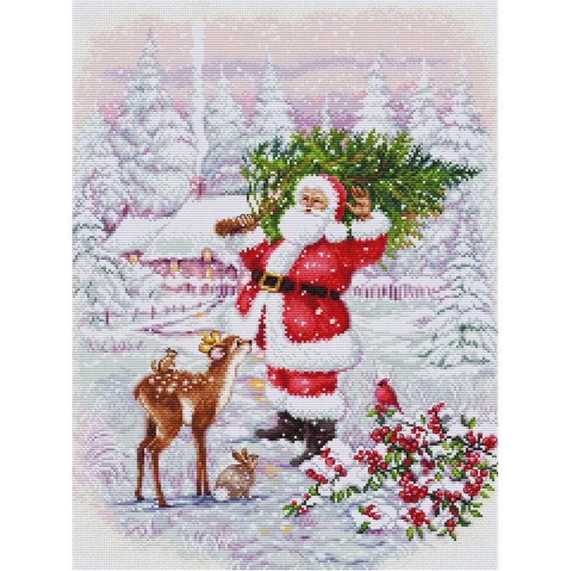 Embroidery kit Santa With Tree Embroidery kit Santa With Tree
