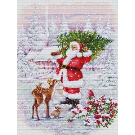 Kit de broderie Le Père Noël avec son sapin