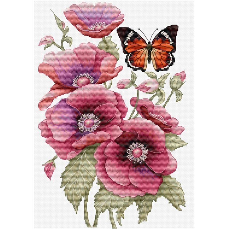 Borduurpakket De geur van anemonen Borduurpakket De geur van anemonen