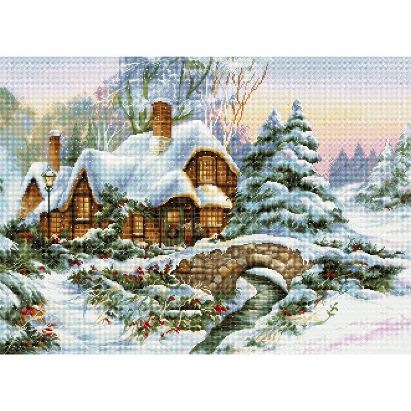 Kit de broderie Paysage d'hiver Kit de broderie Paysage d'hiver
