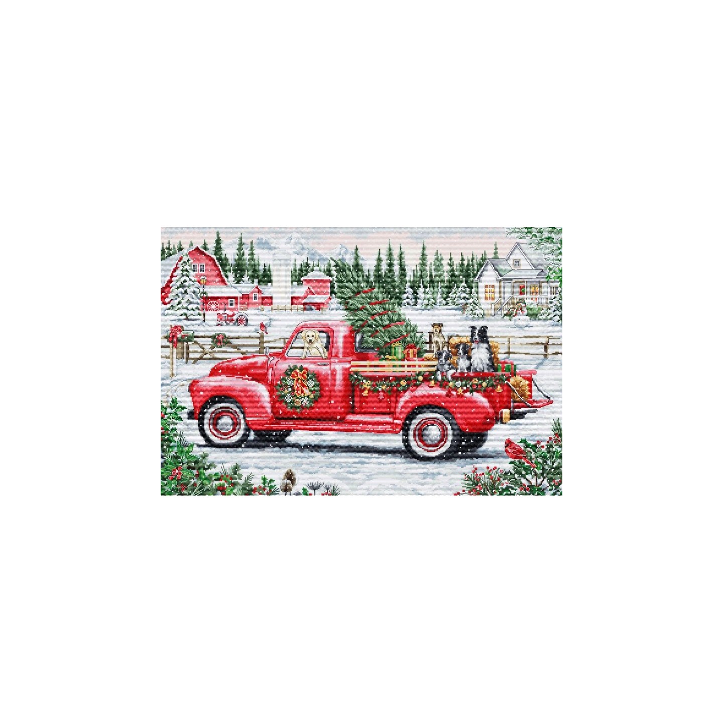 Borduurpakket Rode kersttruck