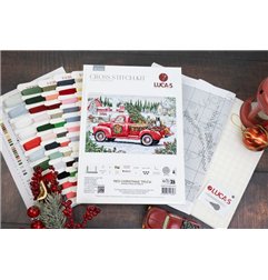 Kit de broderie Camion rouge de Noël