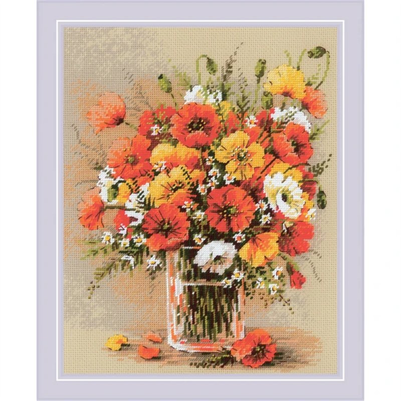 Embroidery kit Field Poppies Embroidery kit Field Poppies