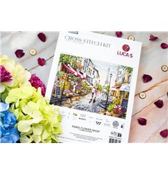Borduurpakket Bloemenwinkel in Parijs
