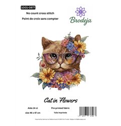 Stickset Katze in Blumen