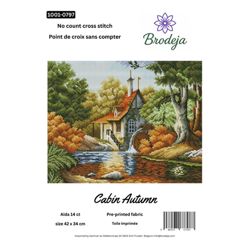 Kit de broderie Cabane d'automne Kit de broderie Cabane d'automne