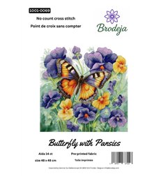 Borduurpakket Vlinder met violetjes