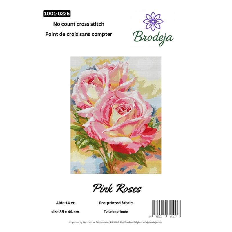 Embroidery kit Pink roses Embroidery kit Pink roses
