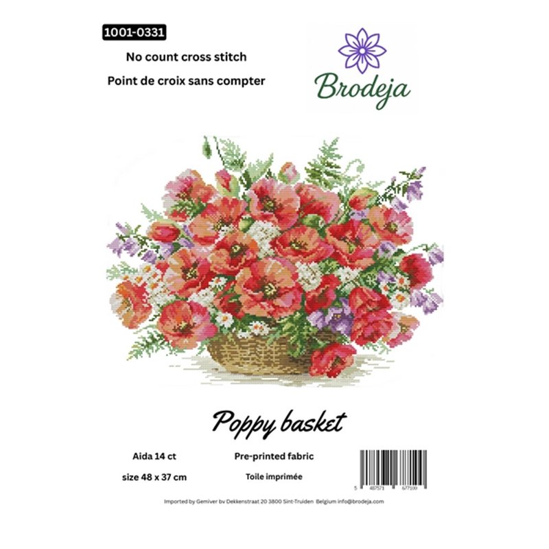 Borduurpakket Klaproosmand