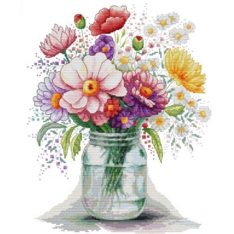Kit de broderie Vase de fleurs sauvages