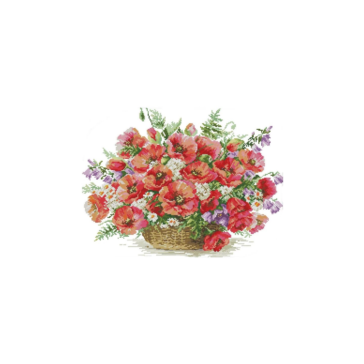 Embroidery kit Poppy basket
