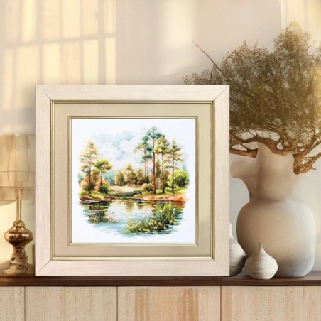Kit de broderie Lac forestier