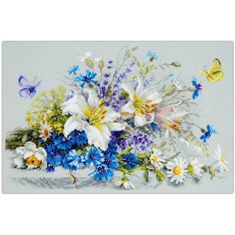 Borduurpakket Lelies en korenbloemen