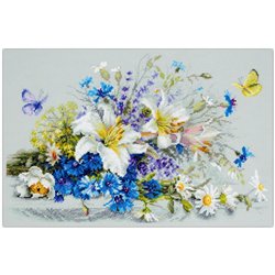 Borduurpakket Lelies en korenbloemen