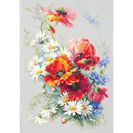 Embroidery kit Poppies and Daisies