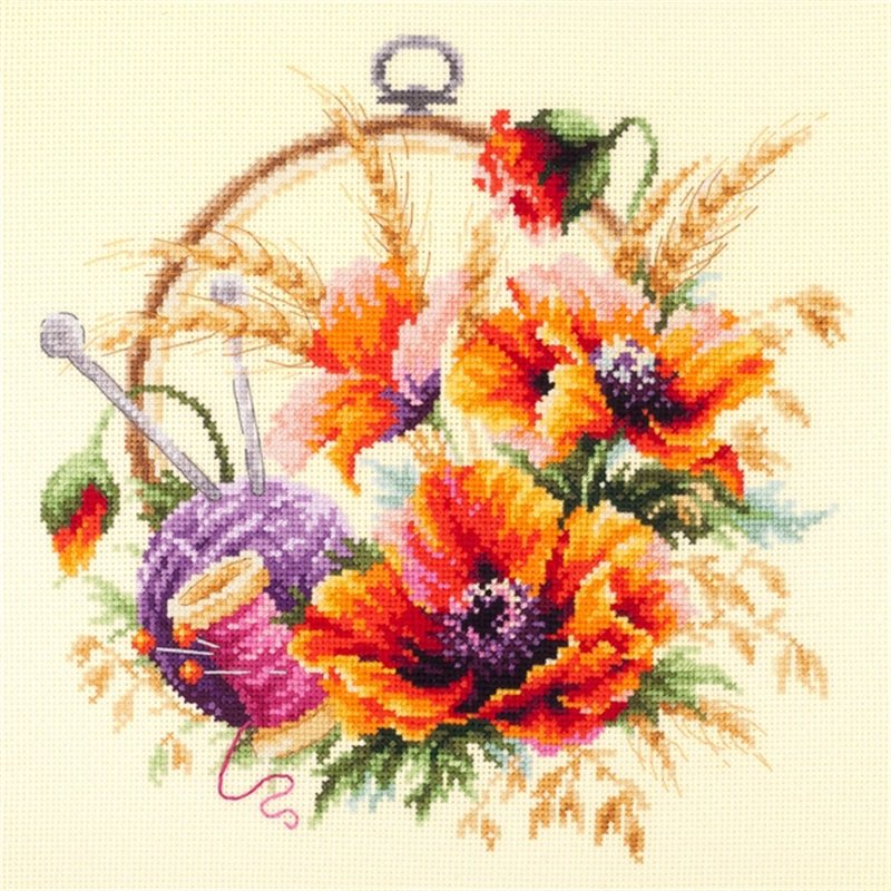 Embroidery kit Poppies for Needlewoman Embroidery kit Poppies for Needlewoman