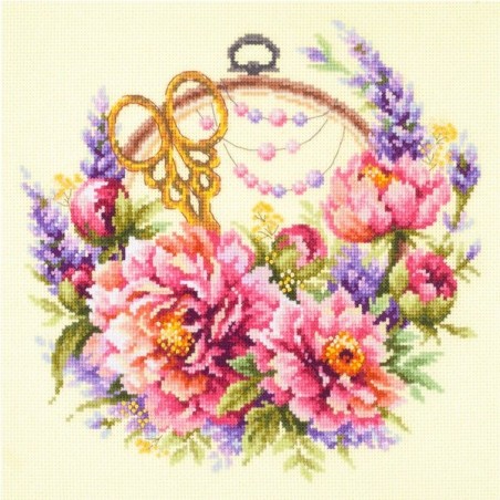 Kit de broderie Pivoines pour la brodeuse