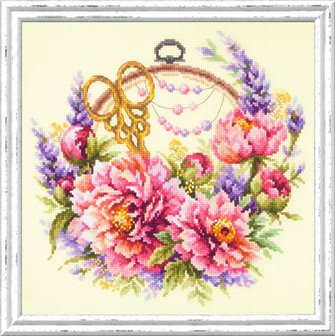 Embroidery kit Peonies for Needlewoman