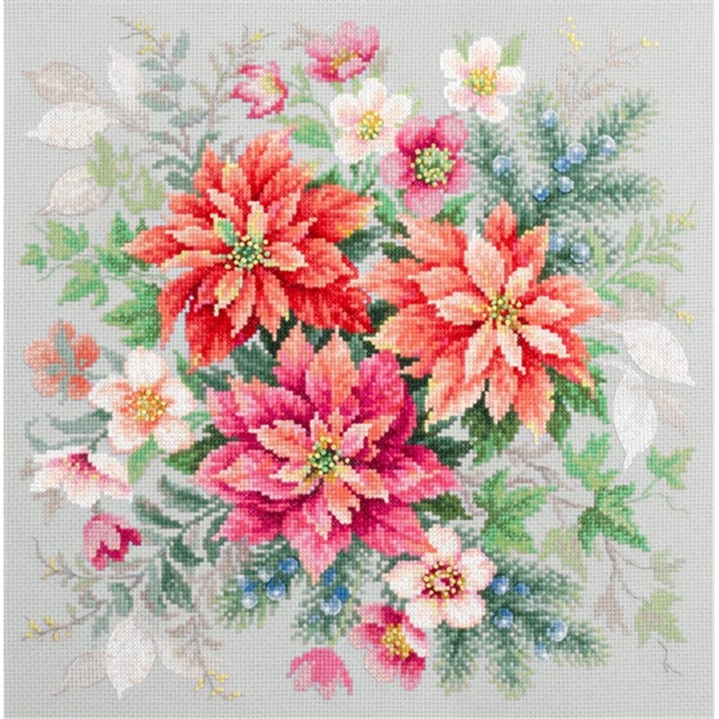 Stickset Blumenzauber. Weihnachtsstern Stickset Blumenzauber. Weihnachtsstern