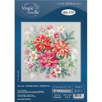 Embroidery kit Flower Magic.Poinsettia