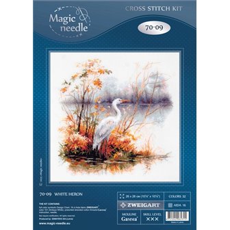 Kit de broderie Héron blanc