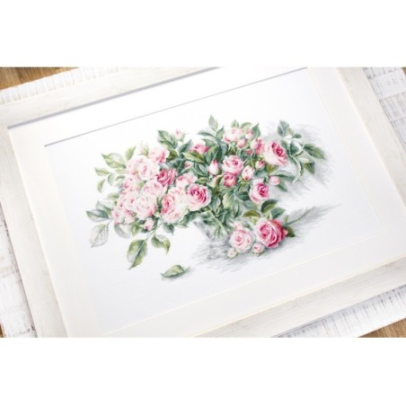 Stickset Strauß rosa Rosen