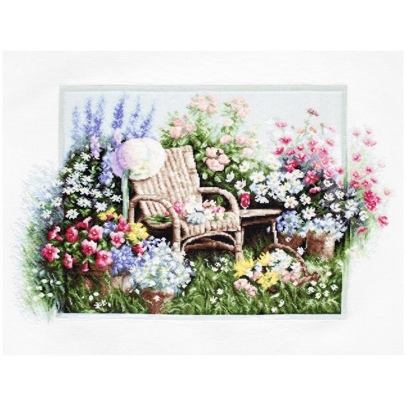 Borduurpakket bloeiende tuin Borduurpakket bloeiende tuin