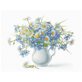 Stickset Cornflowers und Kamillen