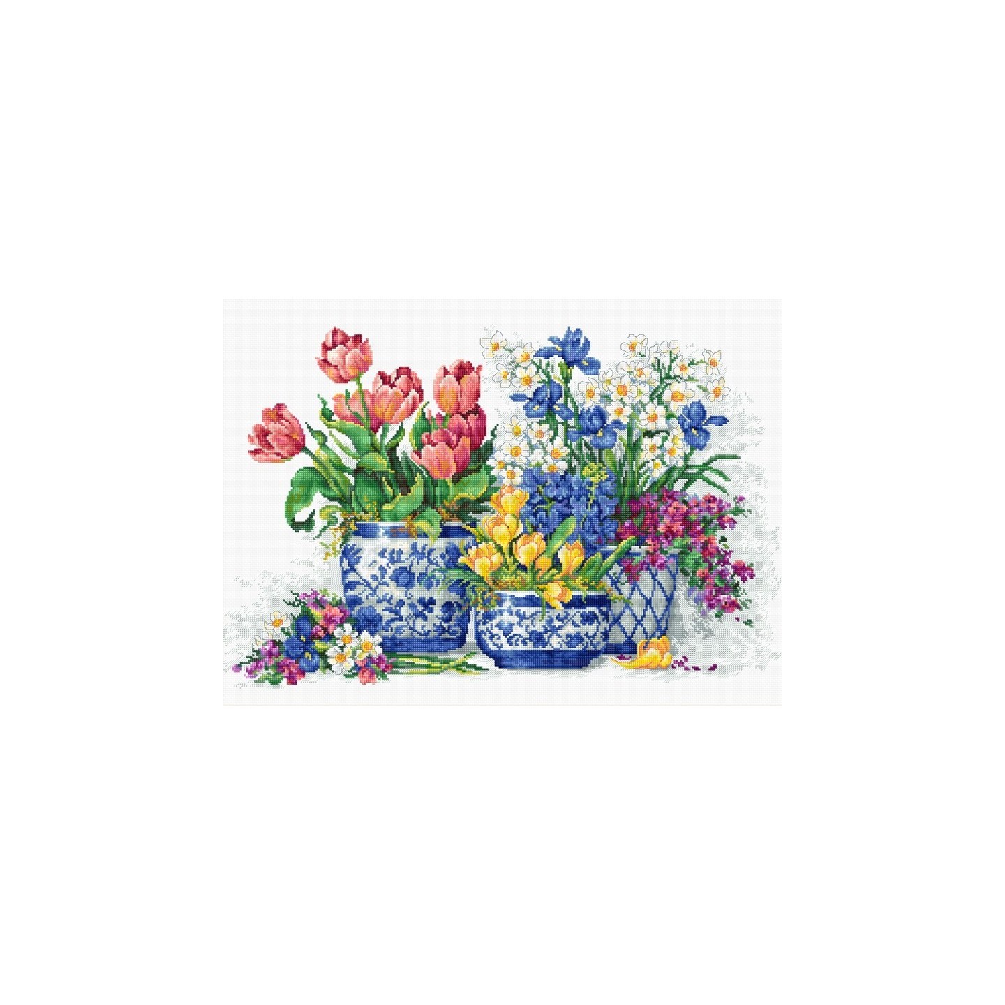 Luca-S Embroidery kit Spring flowers 3